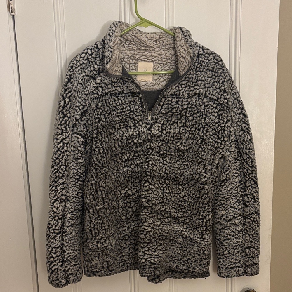 Thread & Supply Gray and Cream Sherpa Jacket